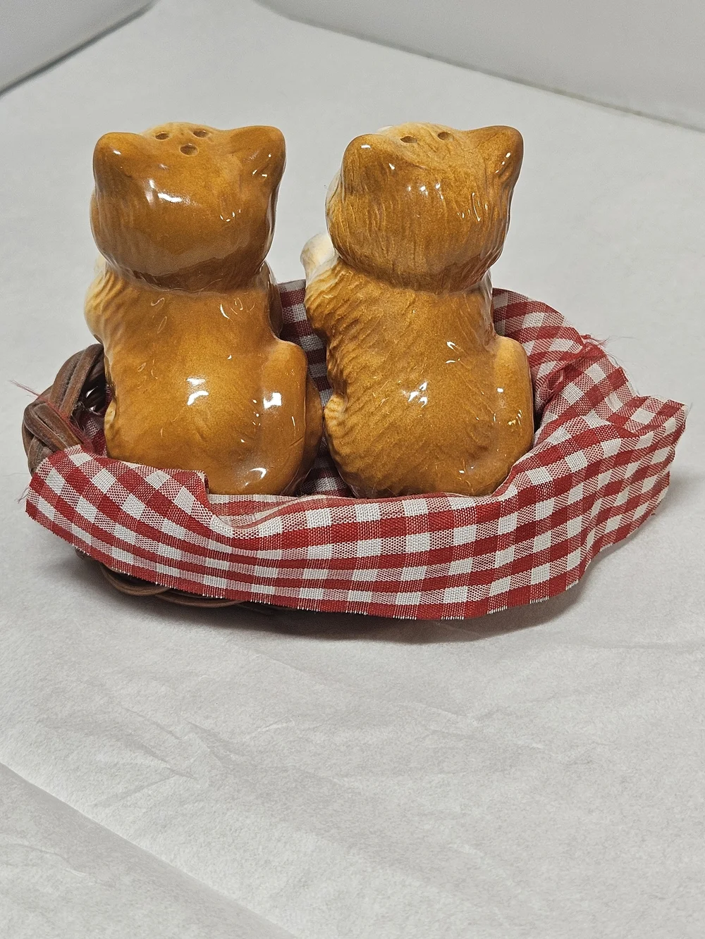Vintage Kittens In A Basket Salt And Pepper Set Cats S&P